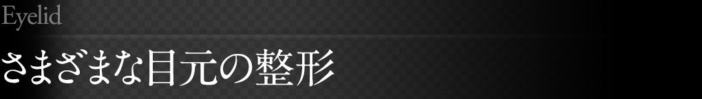 さまざまな目元の整形